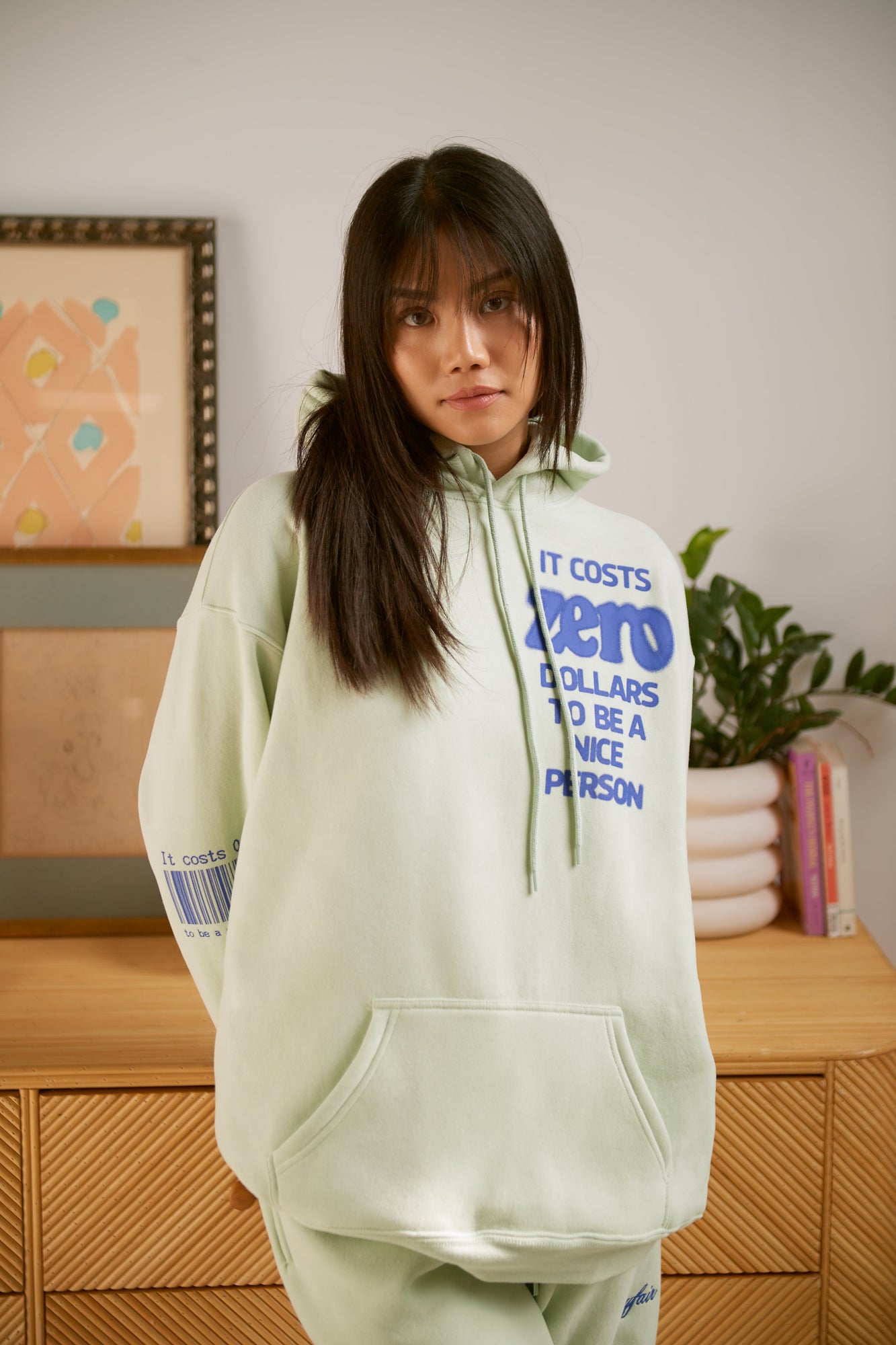 It Costs $0.00 To Be A Nice Person Hoodie | Mint