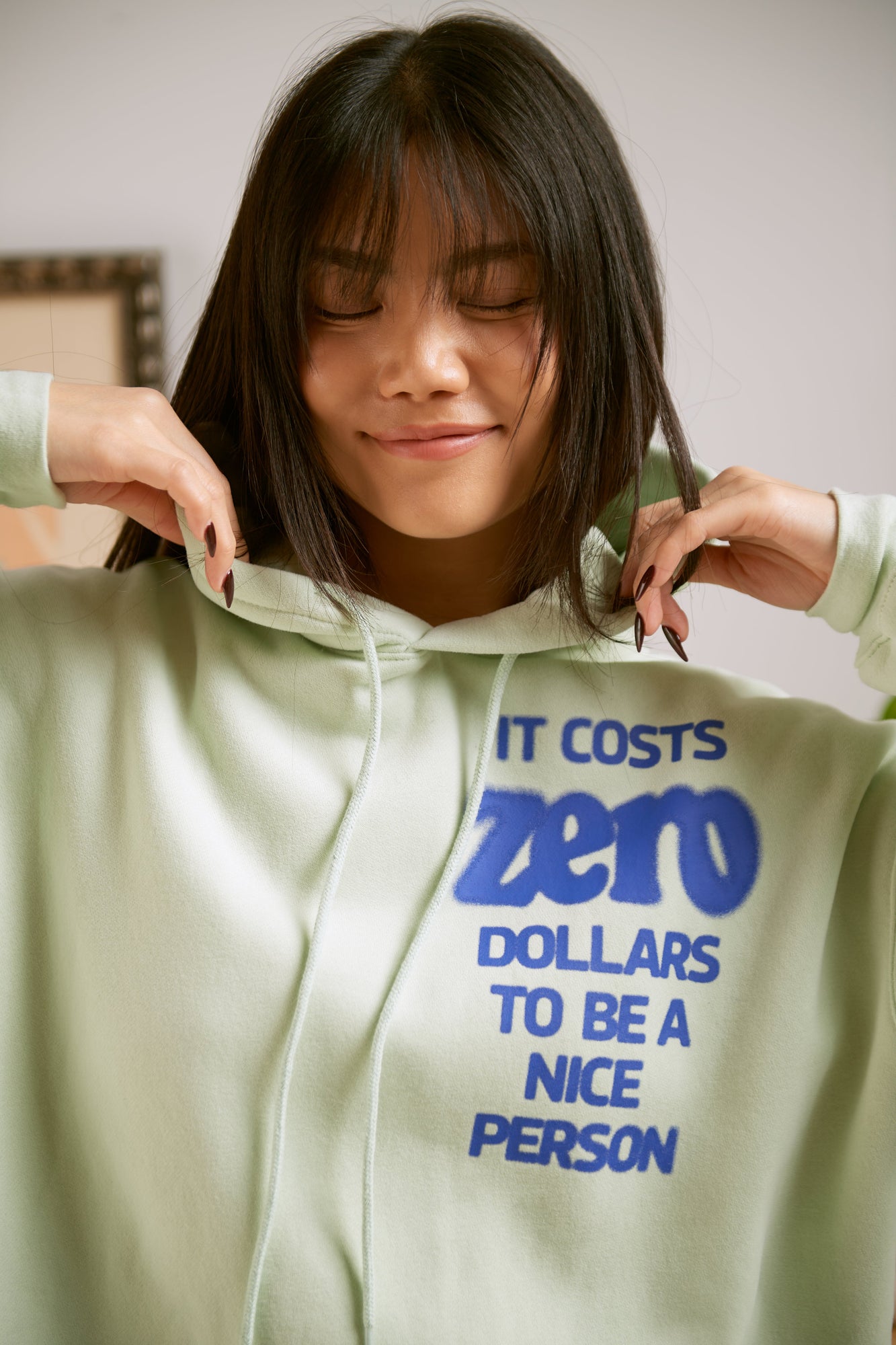 It Costs $0.00 To Be A Nice Person Hoodie | Mint