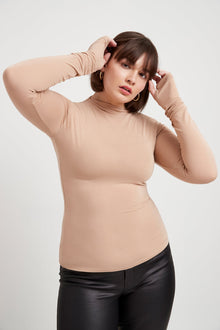 Liana Mock Turtleneck | Light Beige