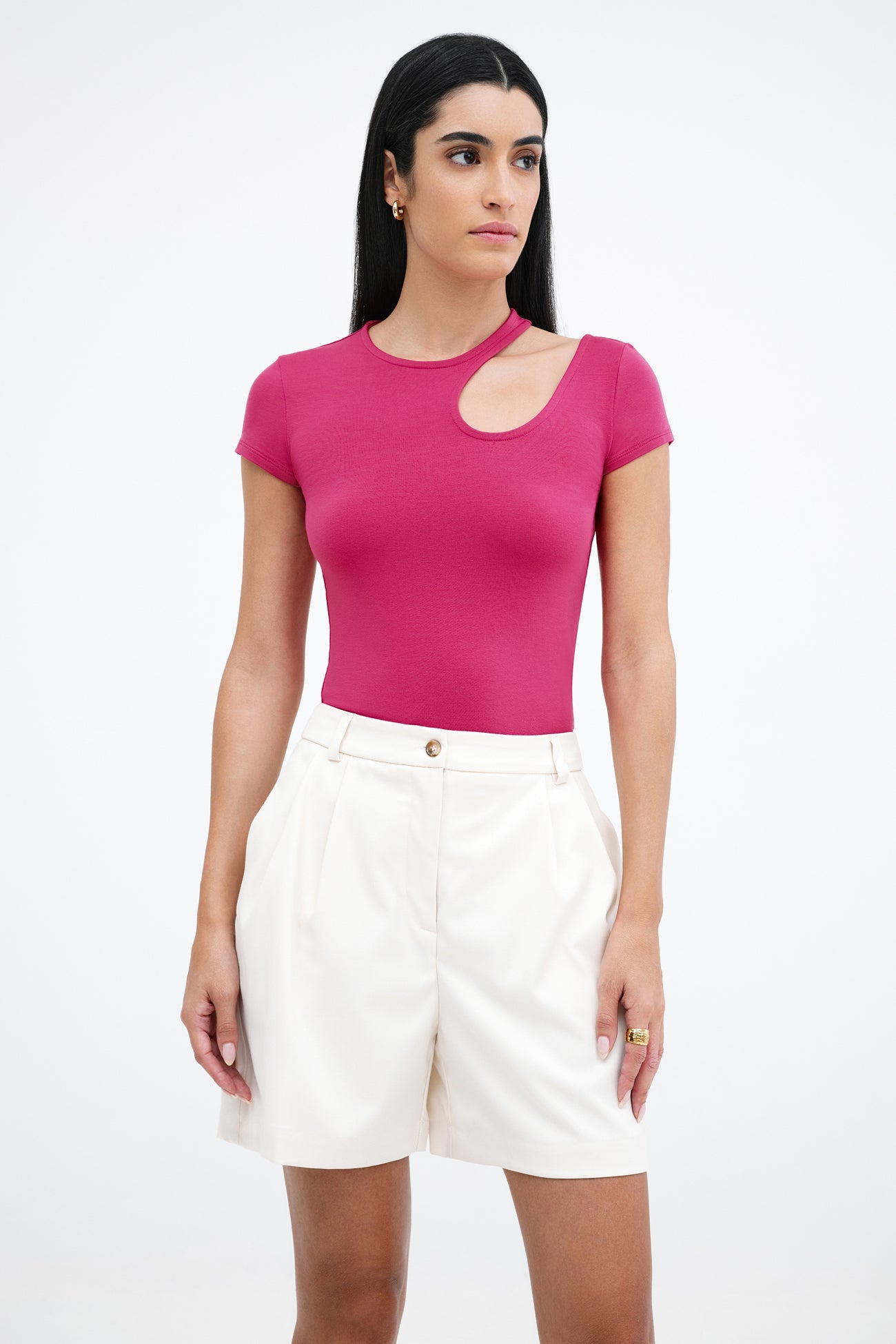 Rocio Cutout Top | Raspberry