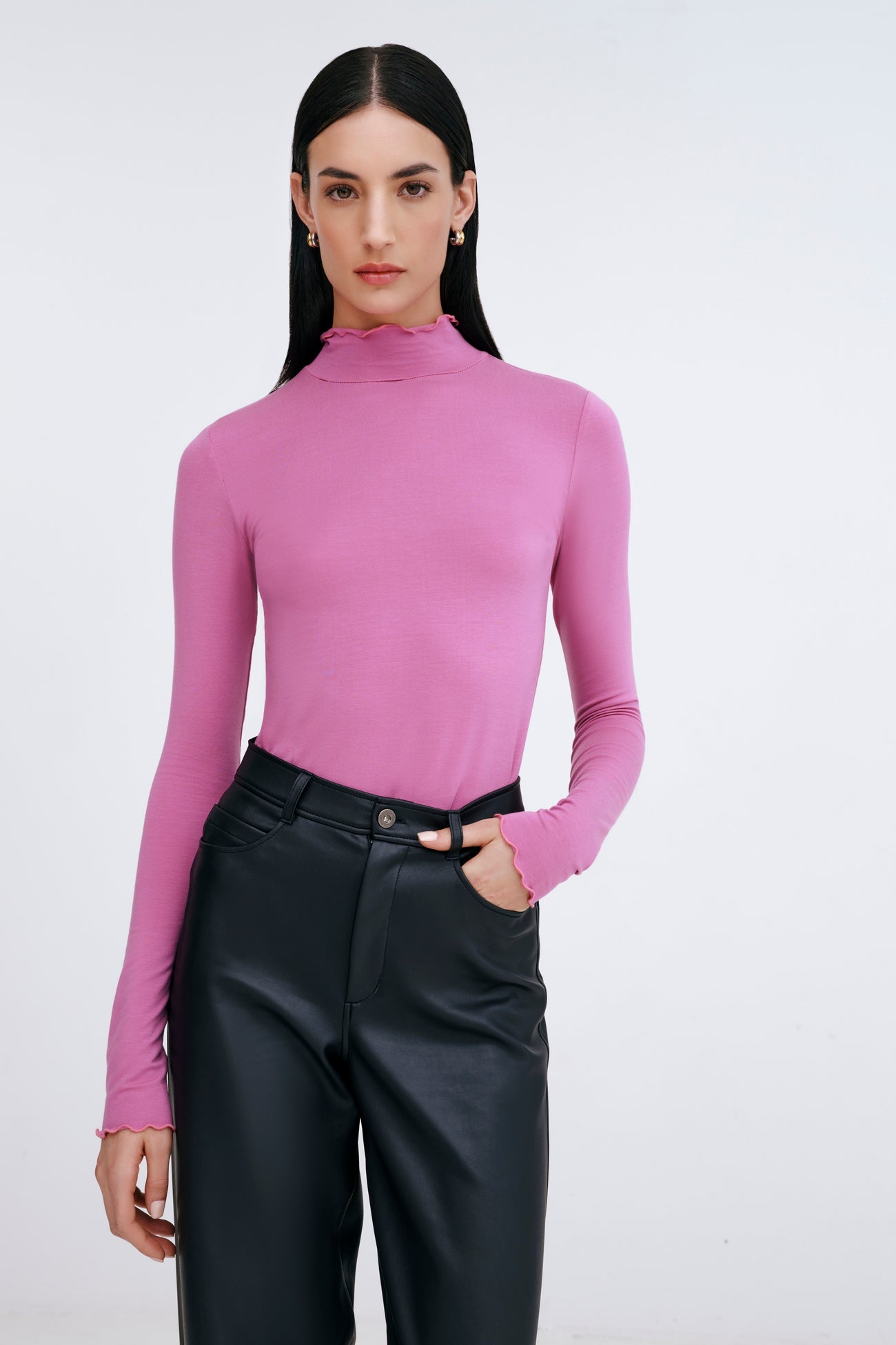 Forsythe Turtleneck | Hot Pink