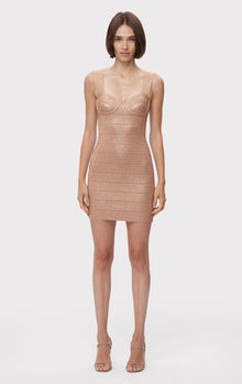 Disco Knit Bustier Dress | Metallic Bare