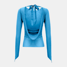 OW Collection Mesha Rhinestone Blouse | Elemental Blue