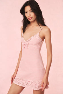 Meva Tweed Lace-Trimmed Mini Dress | Strawberry Spritz