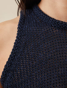 Womens | The Open-Weave Shell | Navy Melange