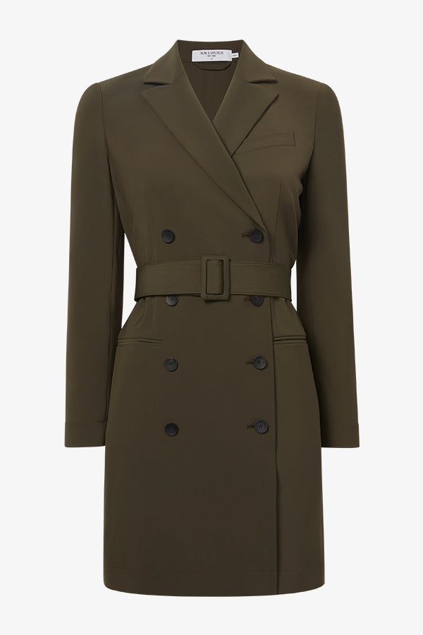 still image of the gwynne dress in olive | Exclude | Still