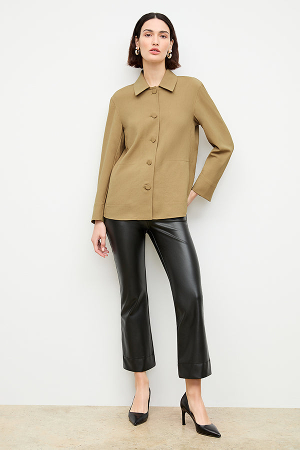 Front image of a woman wearing the archie pant in black | Exclude 
