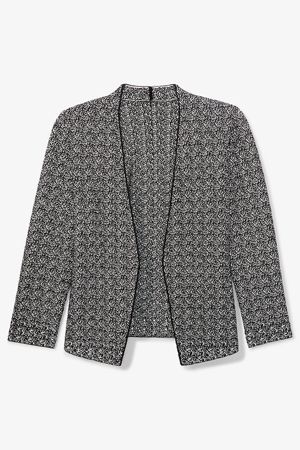 packshot image of the woolf jardigan in black/ivory | Exclude | Still