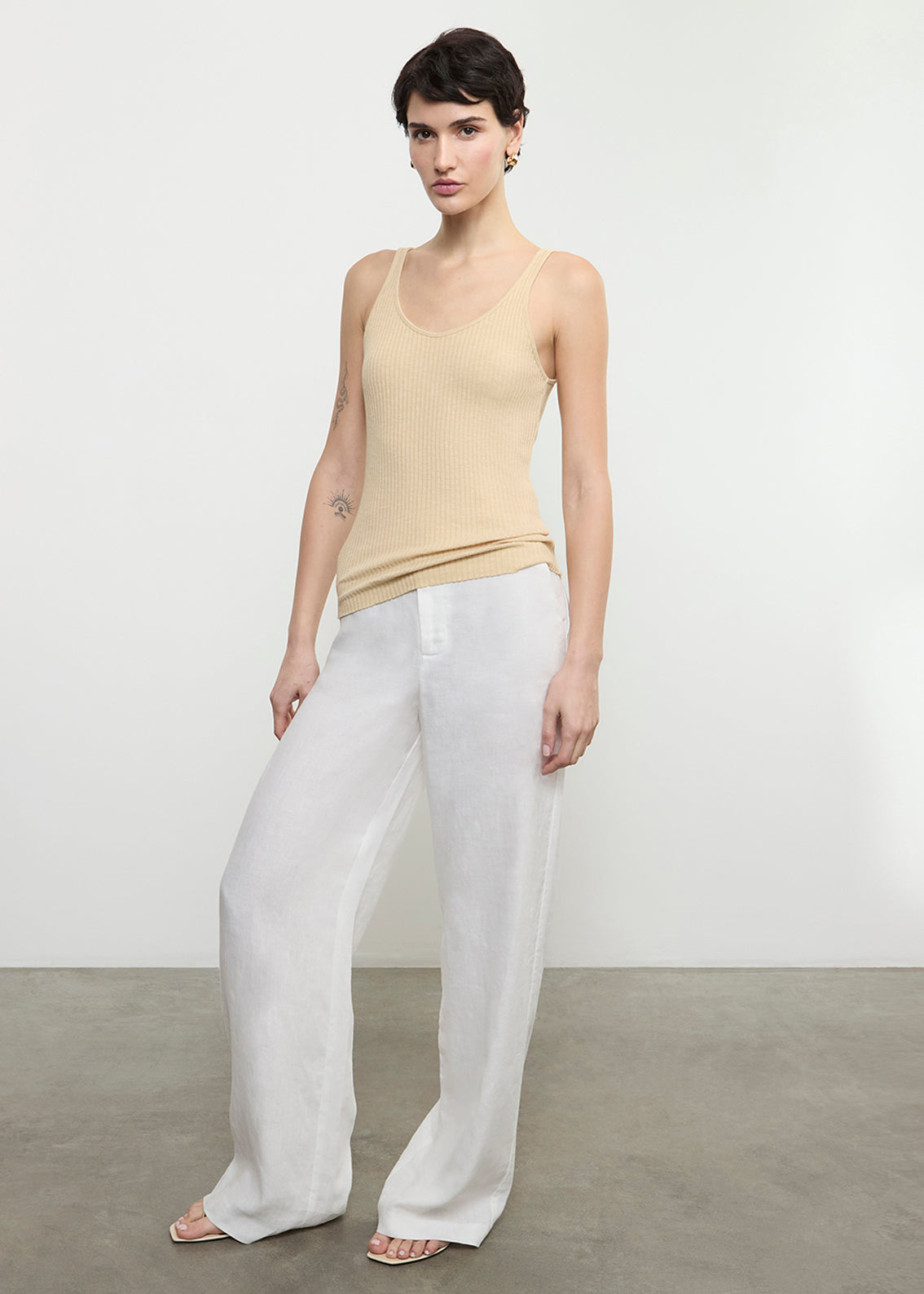 Military Rib Slim Tank | Blonde