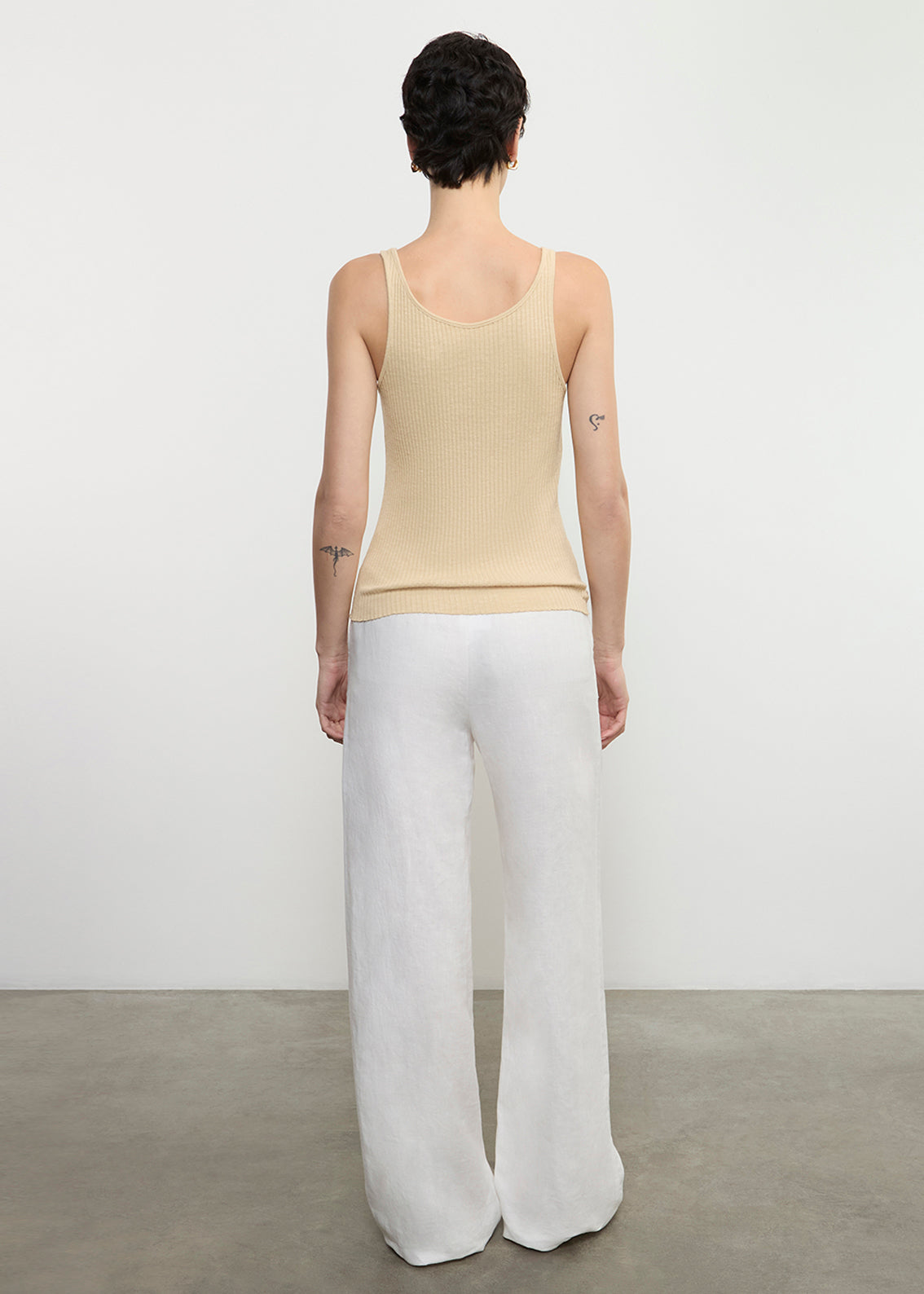 Military Rib Slim Tank | Blonde