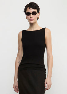 Military Rib Boatneck Tank | Black