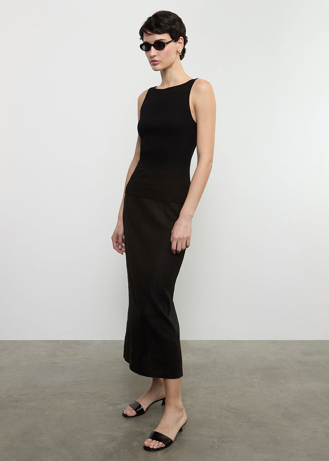 Military Rib Boatneck Tank | Black