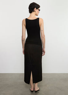 Linen Pencil Skirt | Black