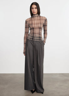 Easy Pleated Wide Leg Trouser | Charcoal