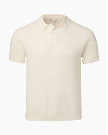Mens | Cotton Textured Knit Polo | White