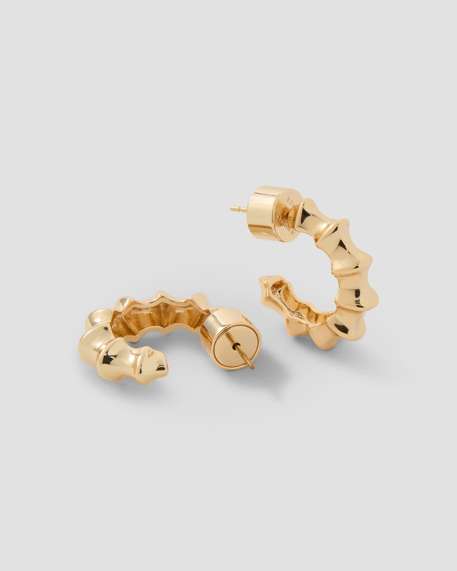 1" Murphy Mini Hoops earring - styled on model | small gold hoops