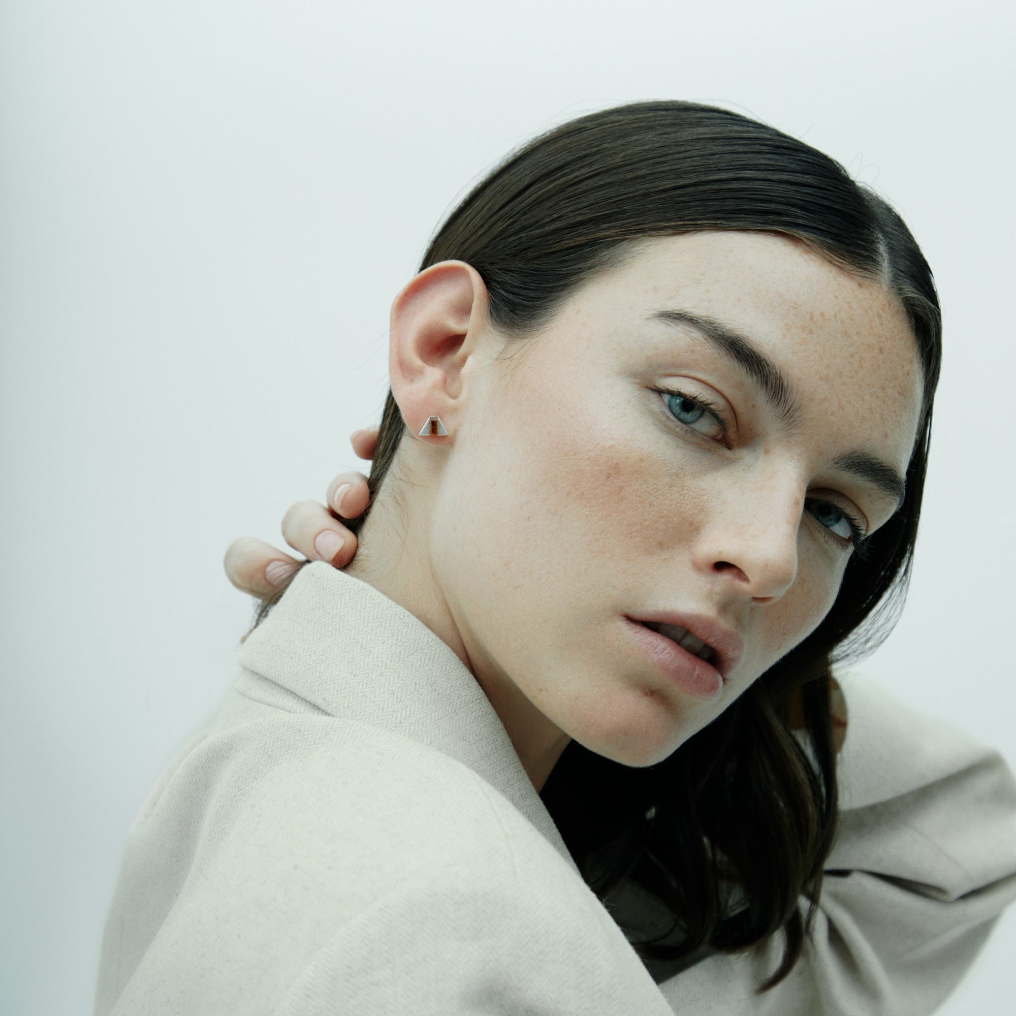 Dart Earrings | Silver | Smoky Quartz