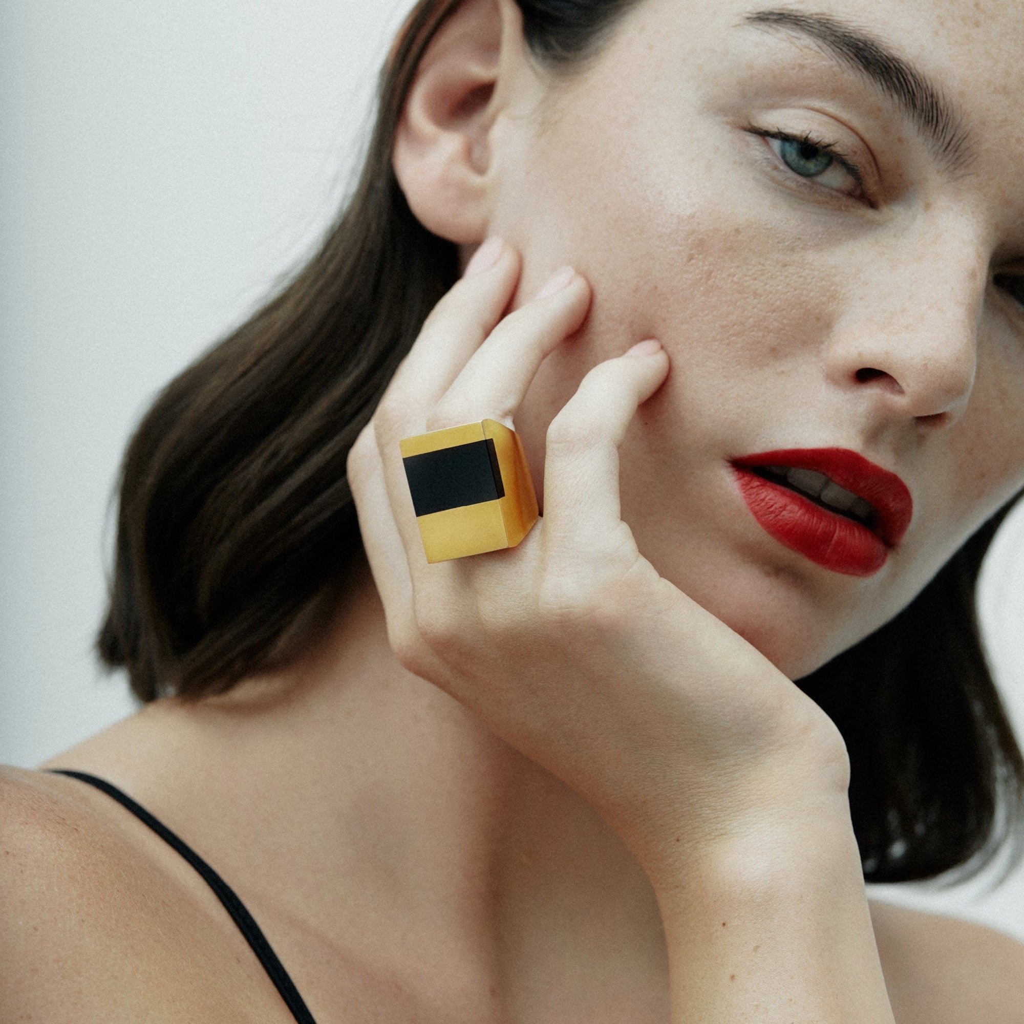 Icarus Ring | 18K Gold Plated | Onyx