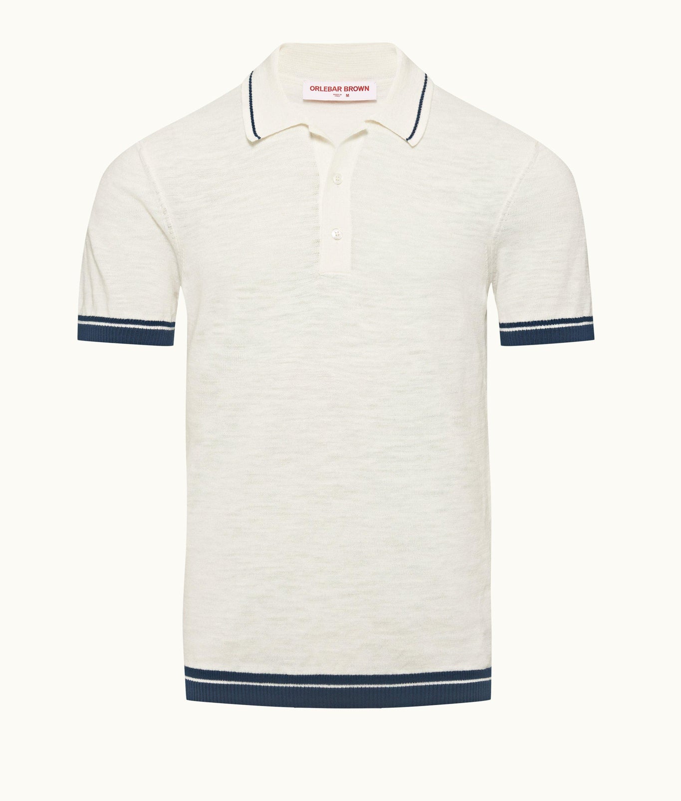 Maranon Cotton Linen Tailored Fit Cotton-Linen Polo Shirt | White Sand