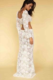 Long Sleeve Crop Top | Margarita Floral Lace