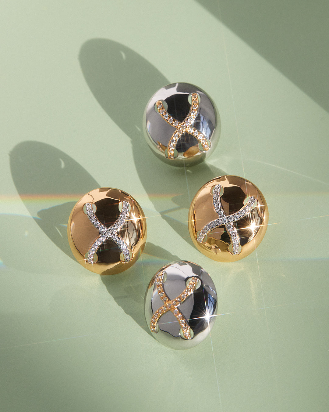 Mariner Cross Studs | Silver | Cubic Zirconia