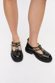 Mary Jane Shoes | Black/Yellow