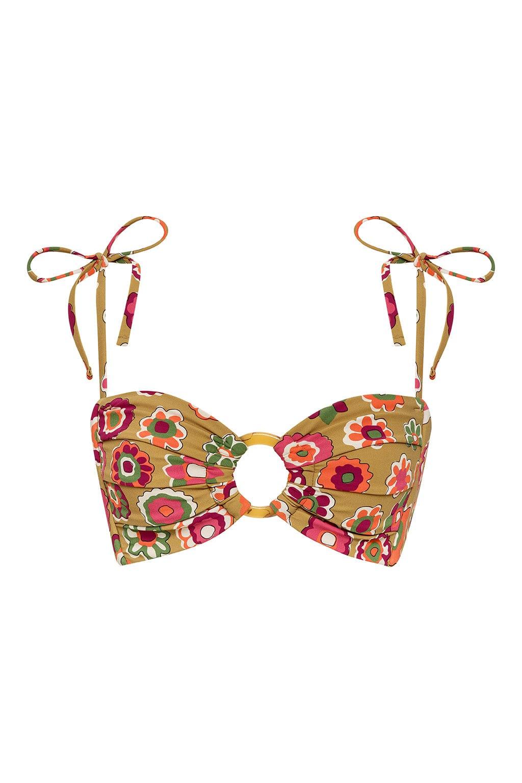 Tori Ties Bandeau Bikini Top | Mazzy Floral