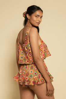 Square Neck Crop Top | Mazzy Floral