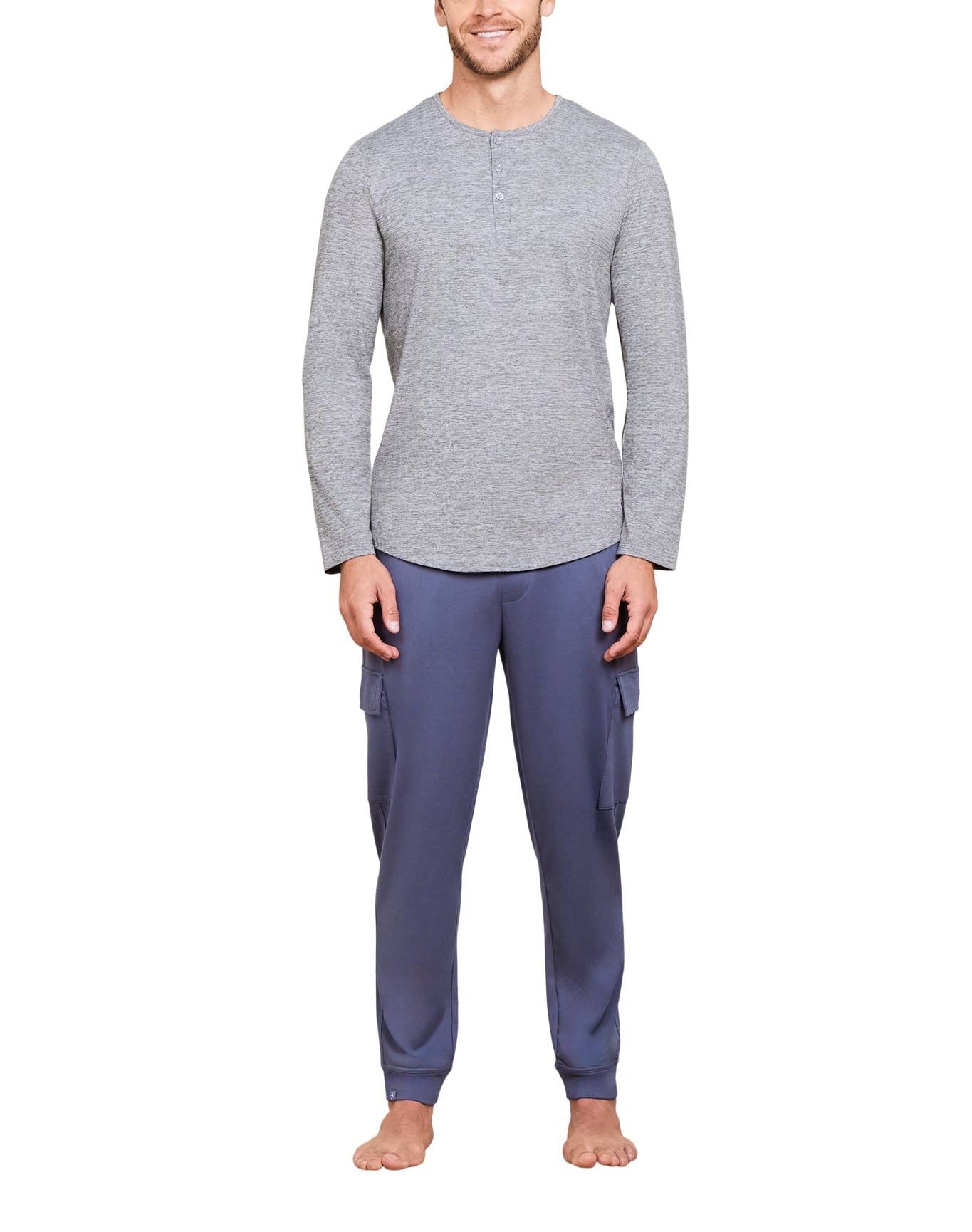 Men | MC Butterchic Long Sleeve Henley | He Carbon