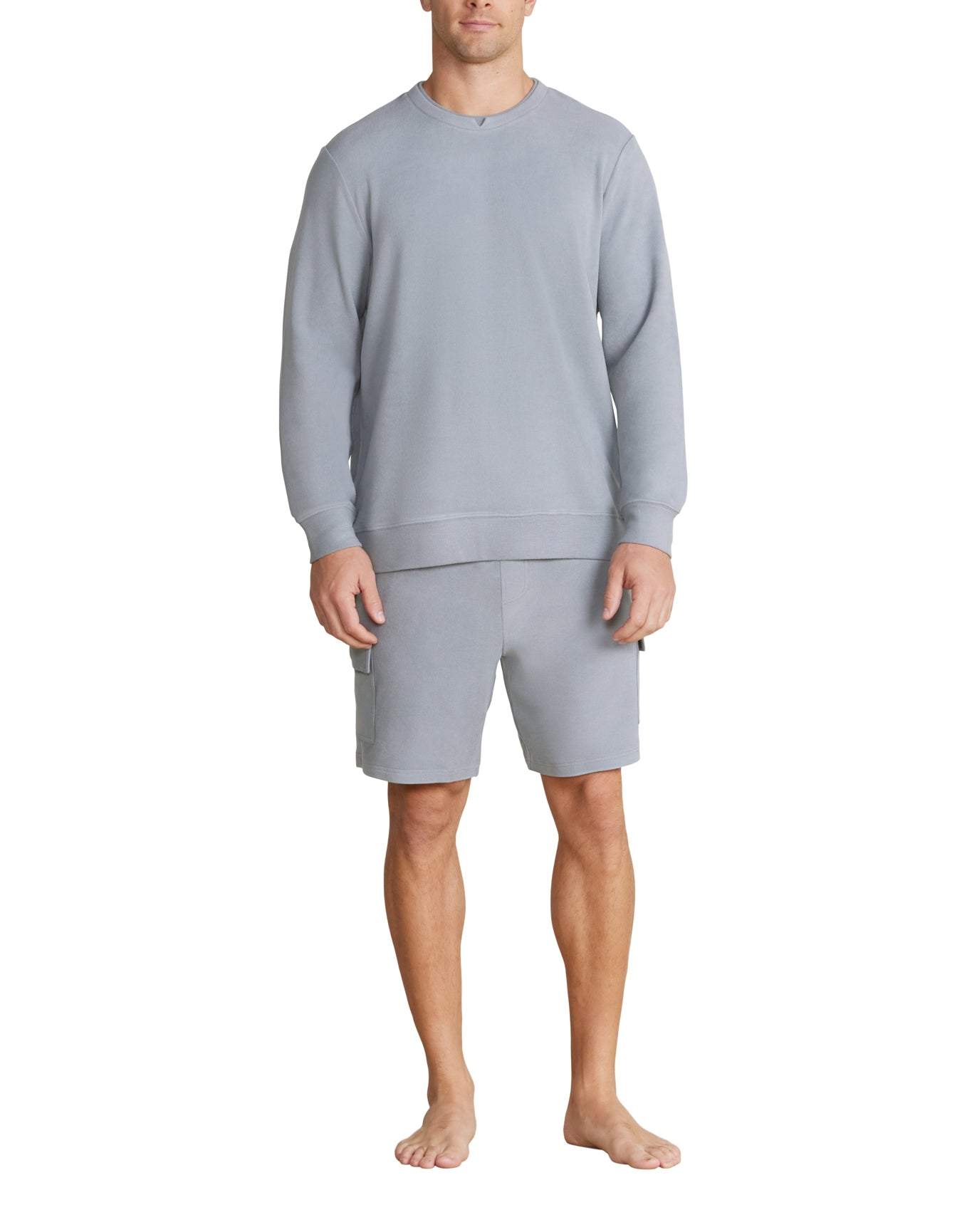 Men | MC s Brushed Fleece Split Neck Pullover | Moonbeam