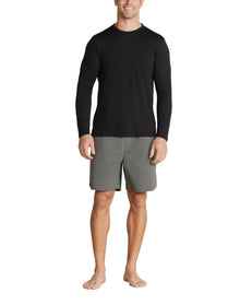 Men | MC s Slub Burnout Cut Neck Long Sleeve Tee | Black