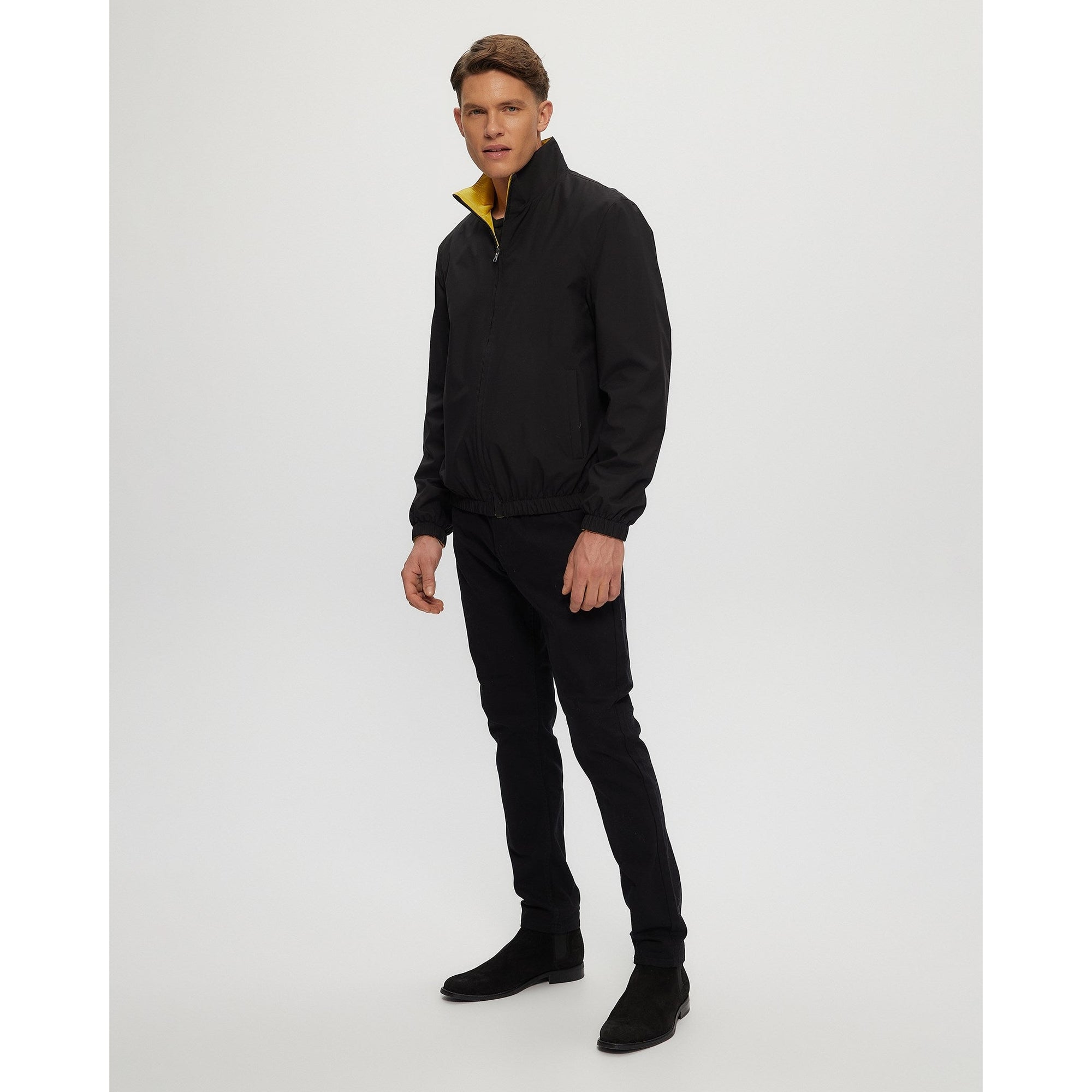 Men | Reversible Zip Jacket | Black/Yellow