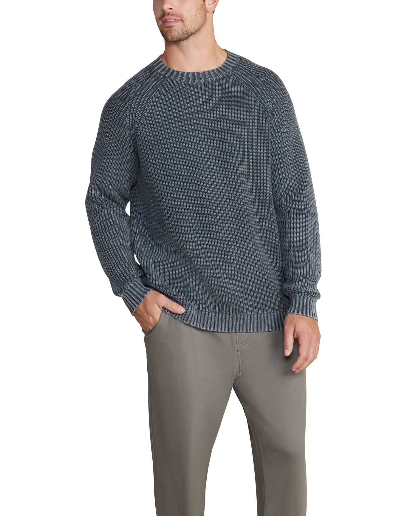 Men | Sunbleached Ribbed Pullover | Coal