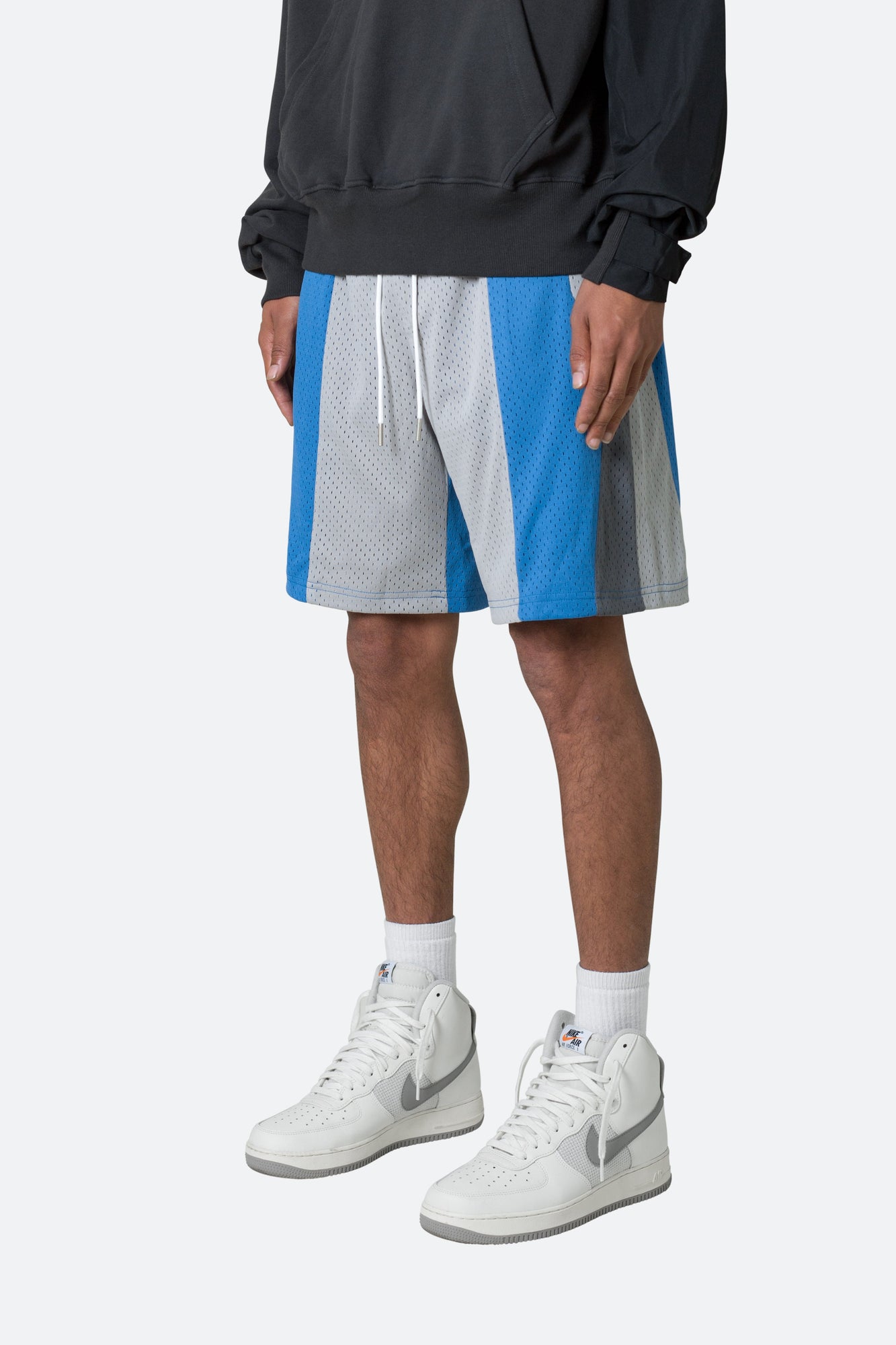 Mesh Paneled Shorts | Blue x Grey