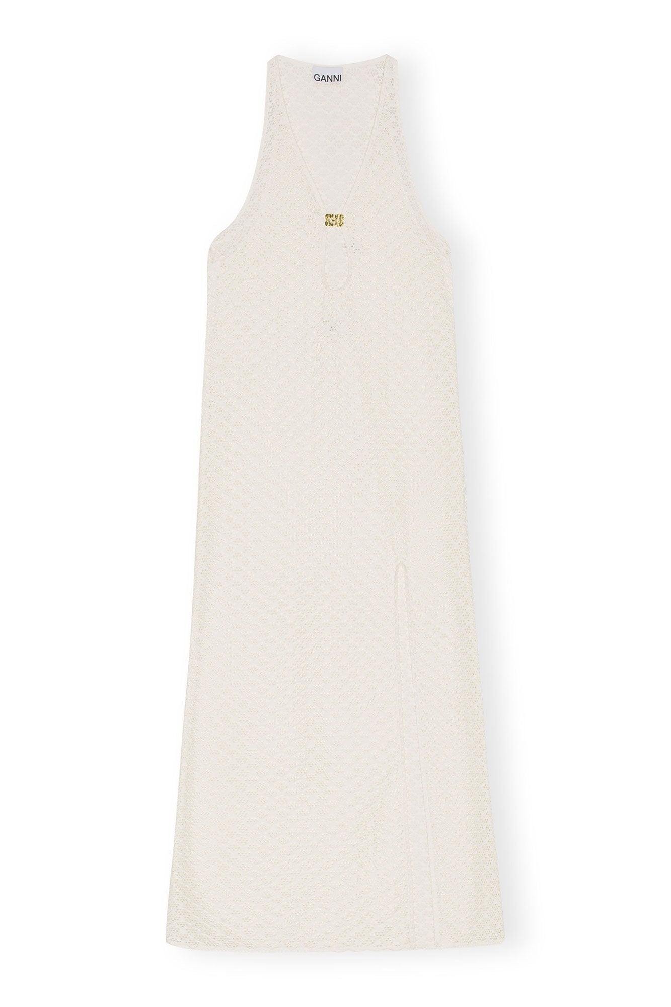 Mesh Lace Maxi Dress | Egret
