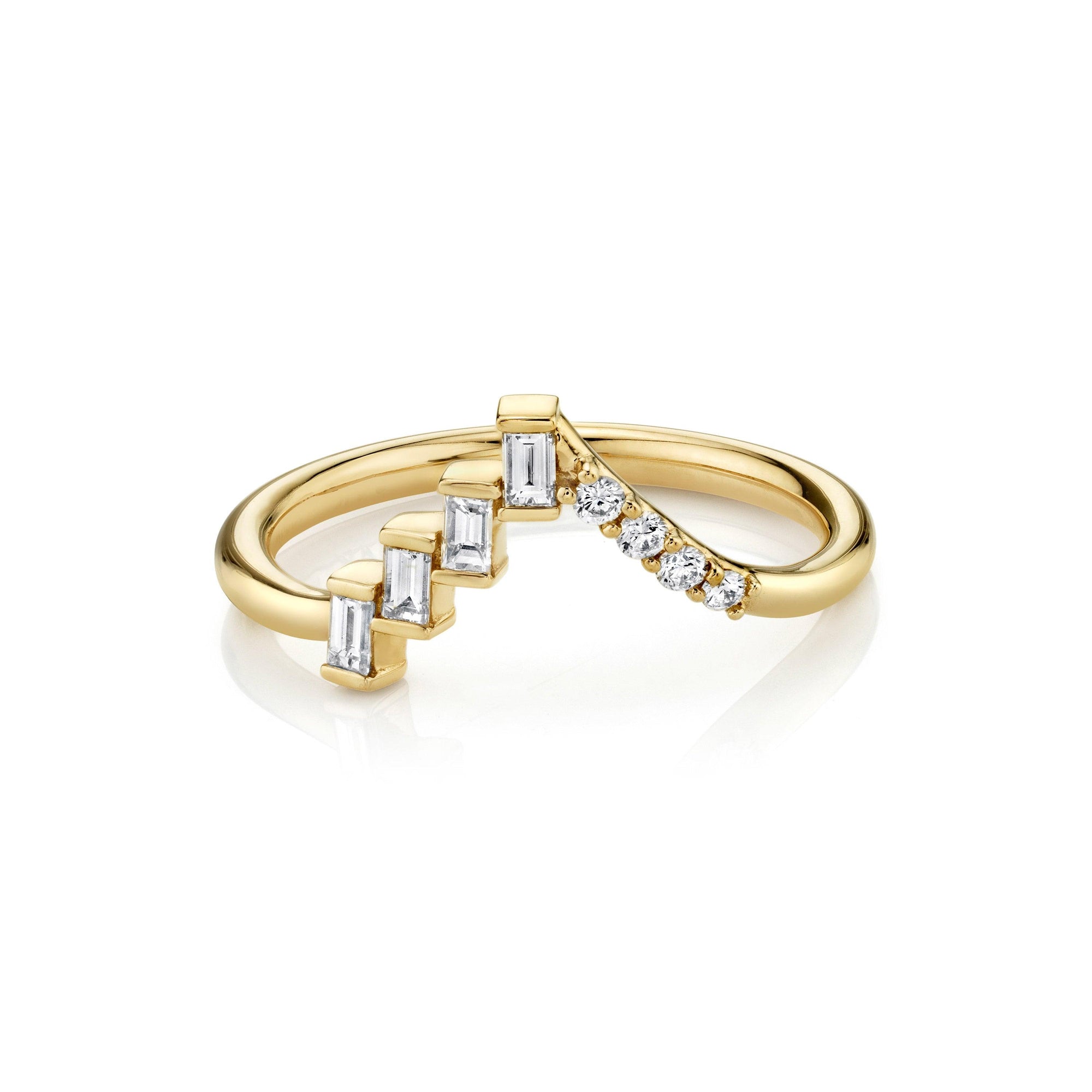 Women | White Diamond Stevie Triangle Ring | 14k Yellow Gold