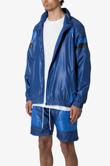 Mock Neck Nylon Jacket | Navy
