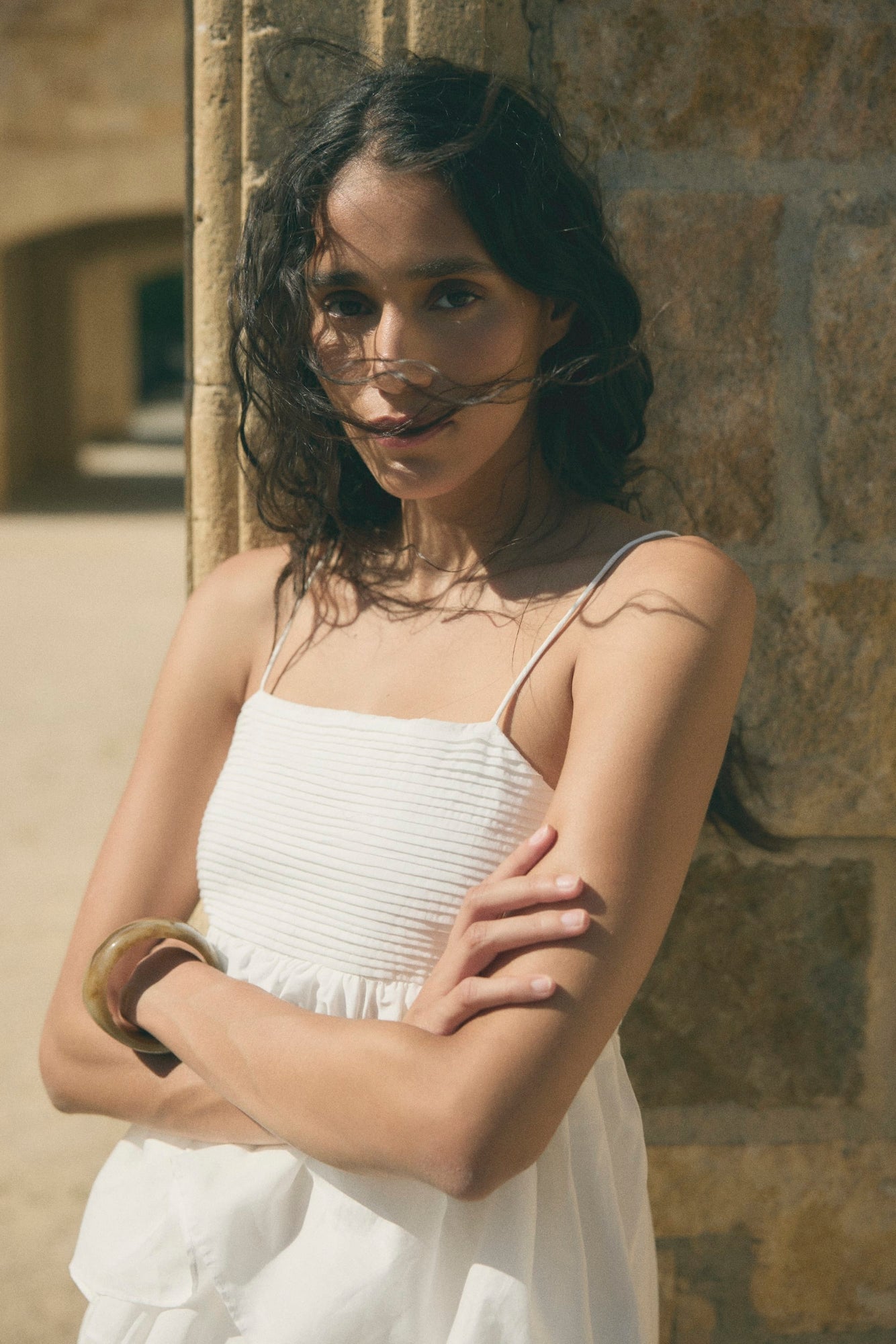 Aya | Molly Pintuck Cotton-Silk Top in Size Small