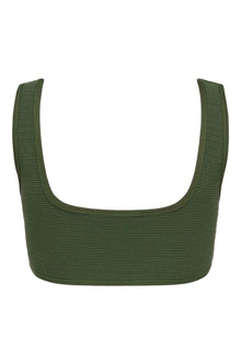 Allie Bikini Top | Olive Micro Scrunch