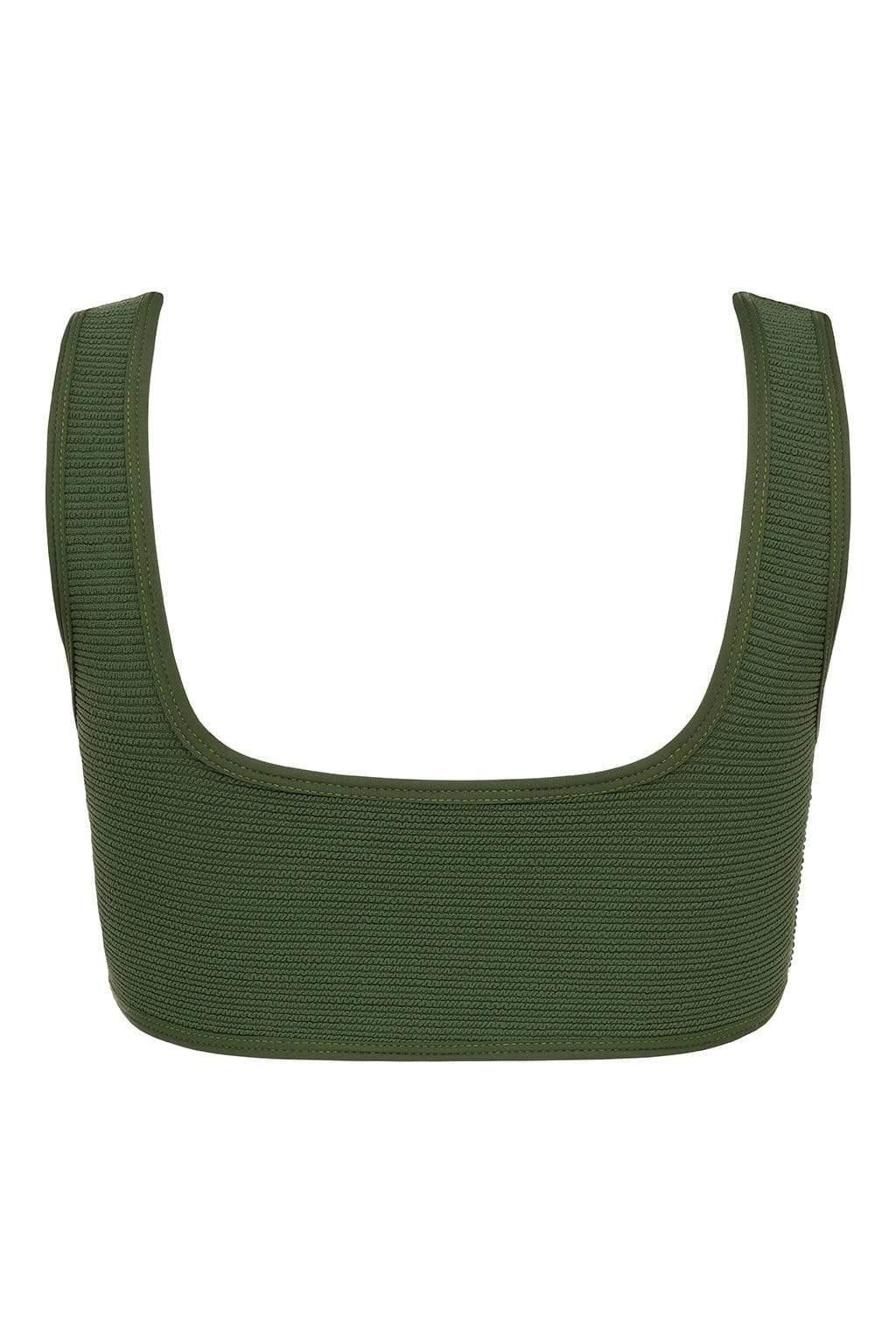 Allie Bikini Top | Olive Micro Scrunch