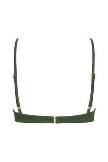 Dainty Bikini Top | Olive Micro Scrunch