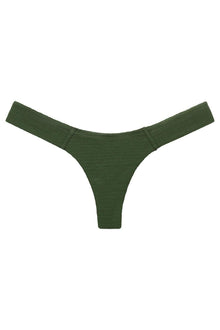 Added Coverage Uno Bikini Bottom | Olive Micro Scrunch