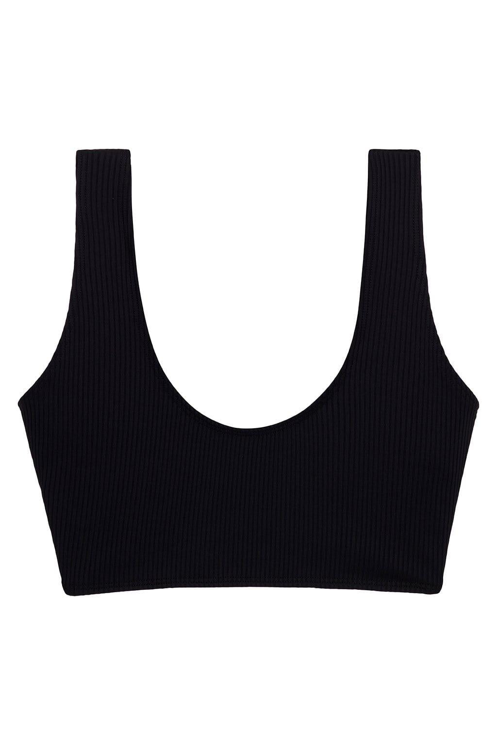 Kim Variation Bikini Top | Black Rib
