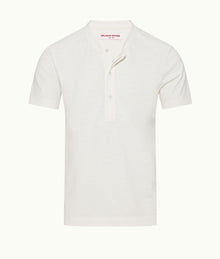 Montrose Classic Fit 3-Button Placket Cotton-Linen T-Shirt | Thasos Beach