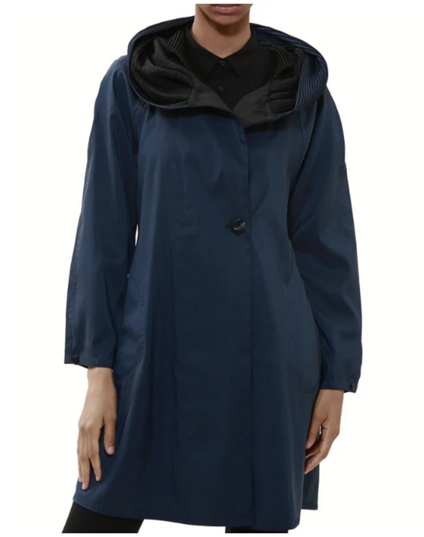 Mycra Pac | Women | Reversible Raincoat With Signature Pleated Hood | Twilight