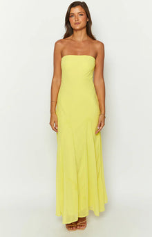 Myka Strapless Maxi Dress | Yellow