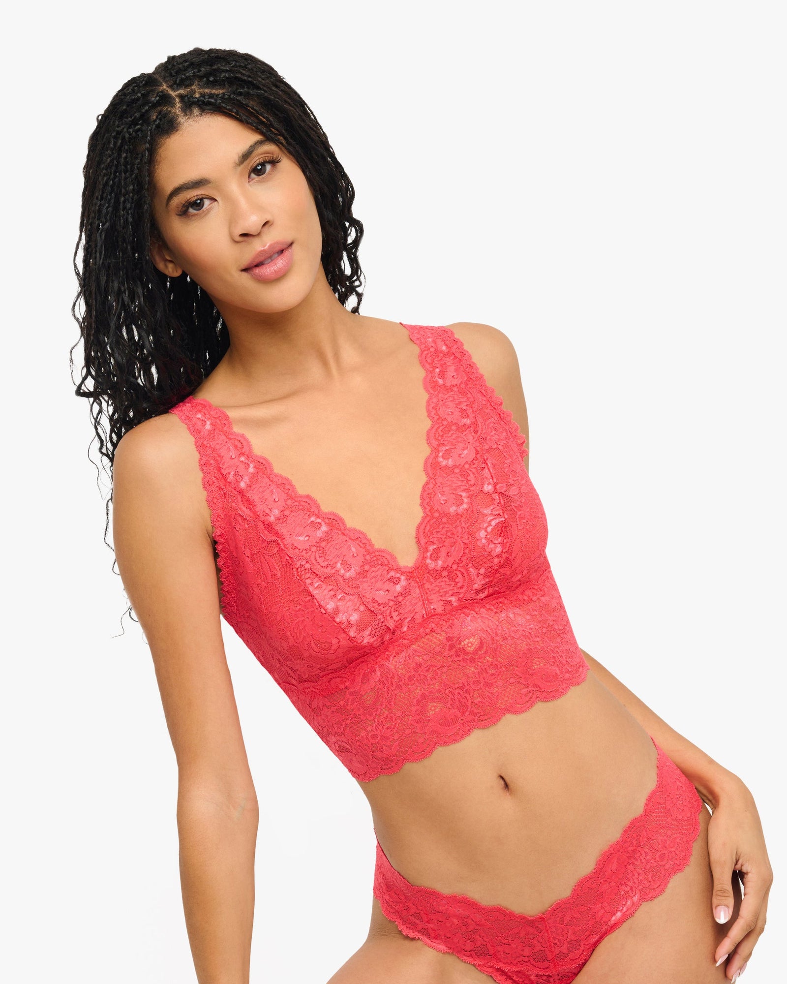 Pink Bralette - Never Say Never Plungie Longline Bralette