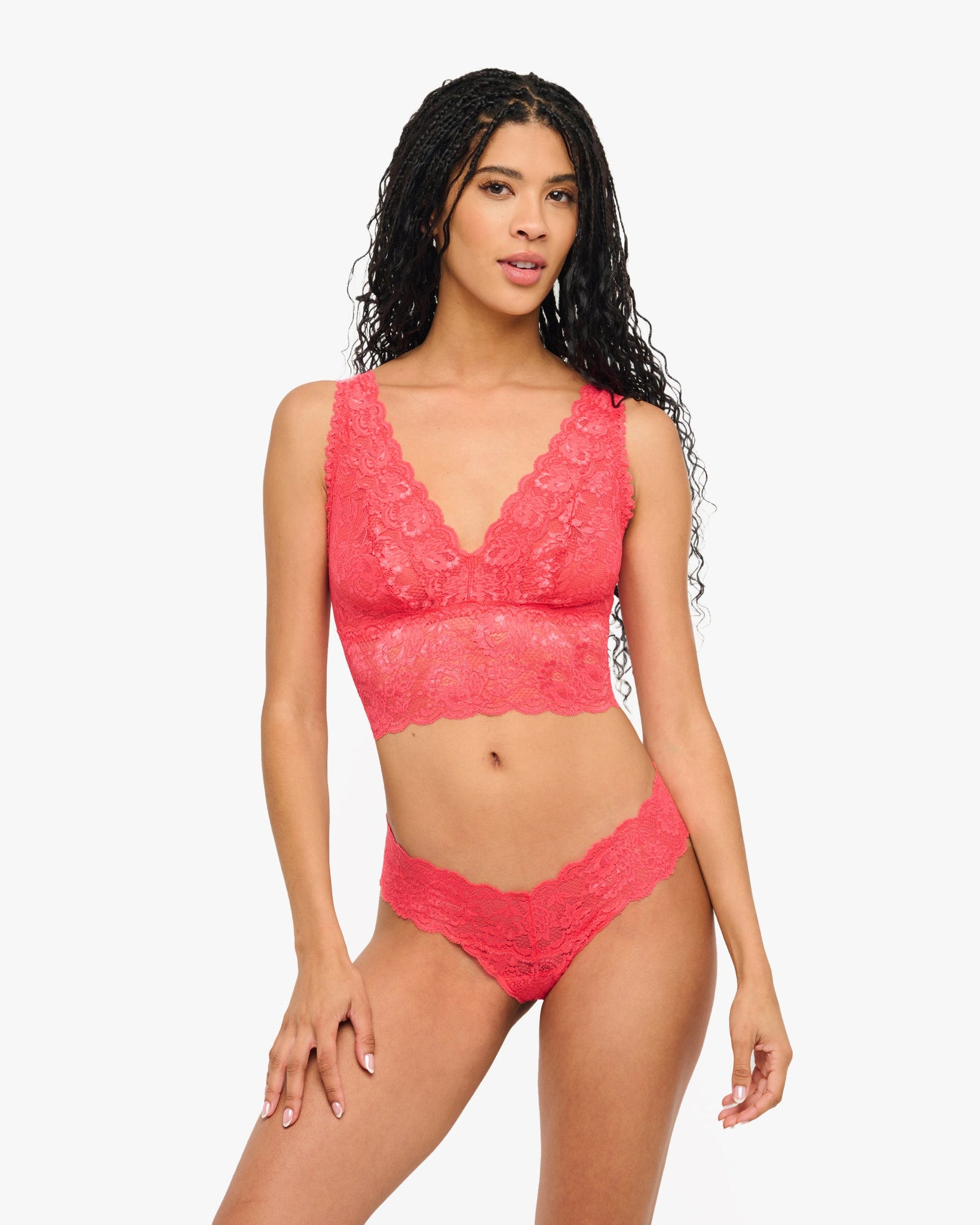 Pink Bralette - Never Say Never Plungie Longline Bralette