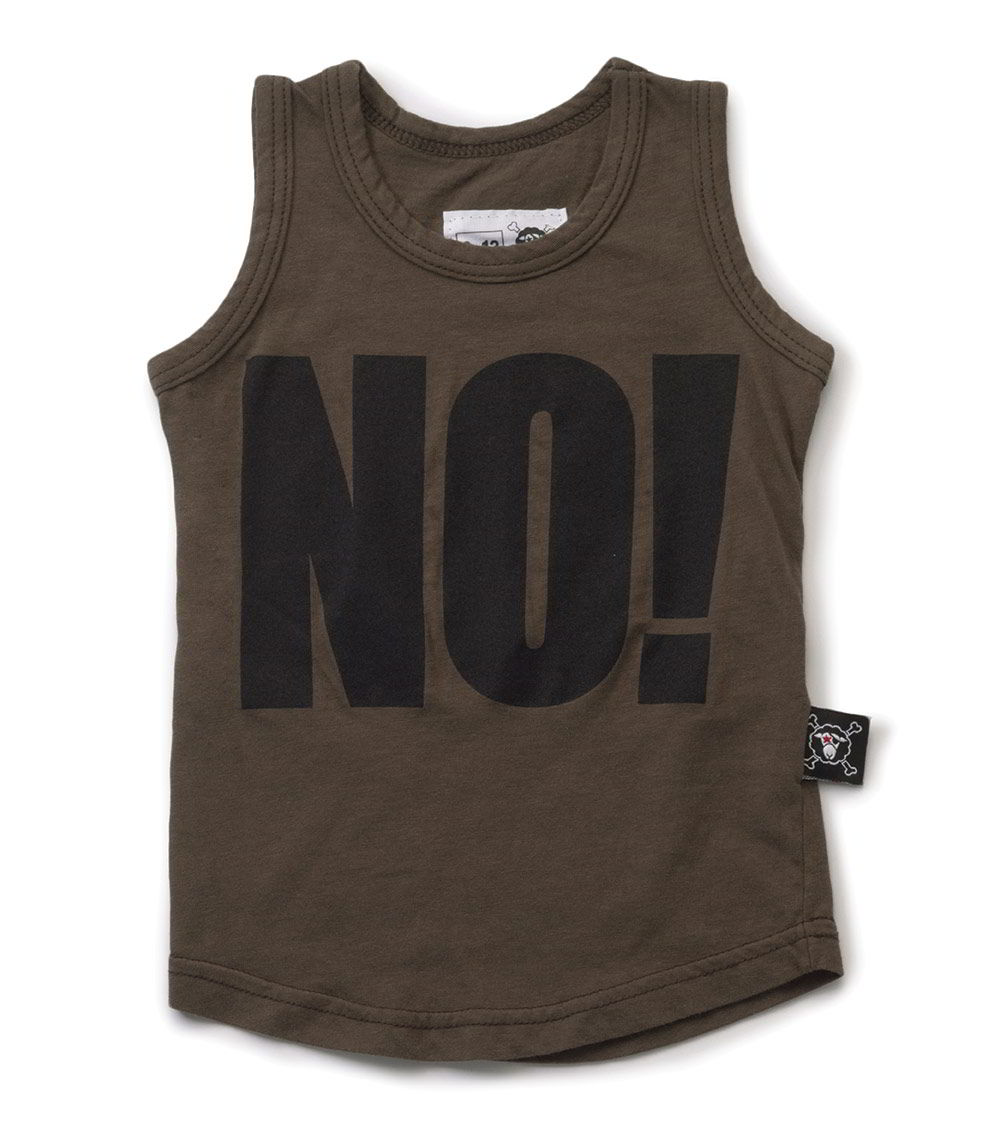 Kid | No! Tank Top | Olive