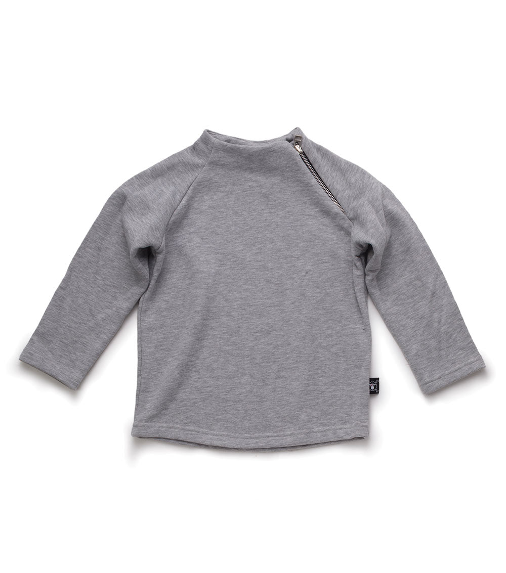 Kid | Side Zip Pullover | Heather Grey